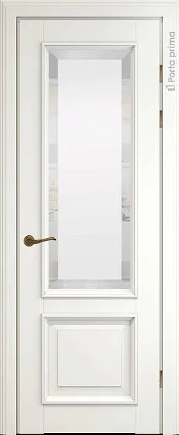 Межкомнатная дверь Dinastia LUX, цвет - Бежевая эмаль (RAL 9010), Со стеклом (ДО)