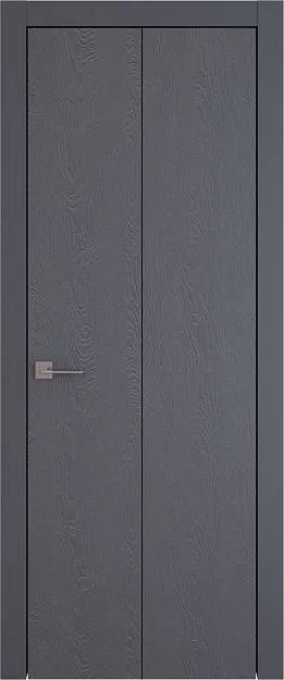 Межкомнатная дверь Tivoli А-1 Книжка, цвет - Графитово-серая эмаль по шпону (RAL 7024), Без стекла (ДГ)