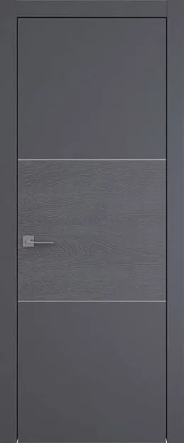 Межкомнатная дверь Tivoli В-2, цвет - Графитово-серая эмаль-эмаль по шпону (RAL 7024), Без стекла (ДГ)