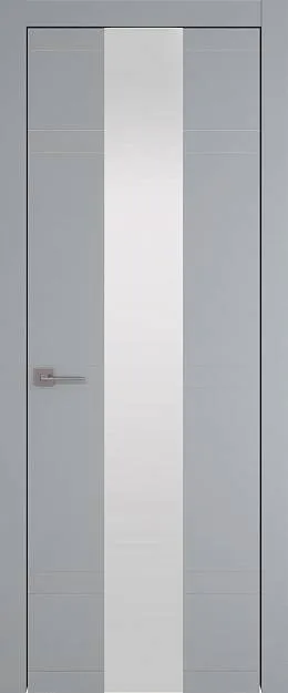 Межкомнатная дверь Tivoli Ж-4, цвет - Серебристо-серая эмаль (RAL 7045), Со стеклом (ДО)