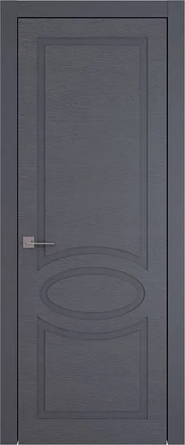 Межкомнатная дверь Tivoli Н-5, цвет - Графитово-серая эмаль по шпону (RAL 7024), Без стекла (ДГ)