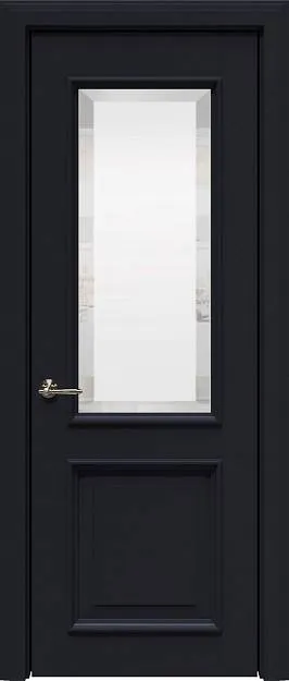 Межкомнатная дверь Dinastia LUX, цвет - Черная эмаль (RAL 9004), Со стеклом (ДО)