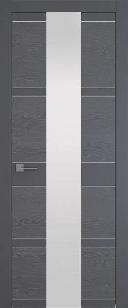 Межкомнатная дверь Tivoli Ж-2, цвет - Графитово-серая эмаль-эмаль по шпону (RAL 7024), Со стеклом (ДО)