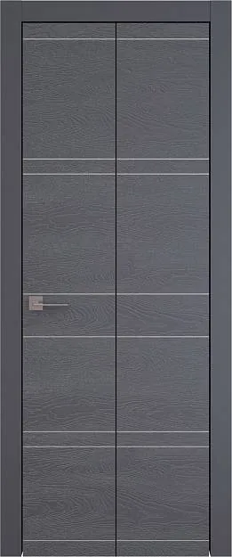Межкомнатная дверь Tivoli Е-2 Книжка, цвет - Графитово-серая эмаль по шпону (RAL 7024), Без стекла (ДГ)