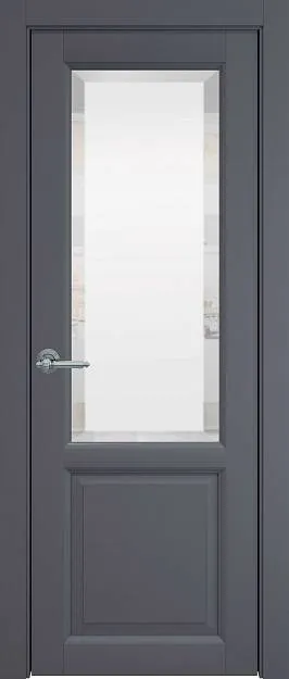 Межкомнатная дверь Dinastia, цвет - Антрацит ST, Со стеклом (ДО)