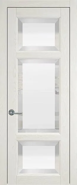 Межкомнатная дверь Siena, цвет - Белый ясень (nano-flex), Со стеклом (ДО)