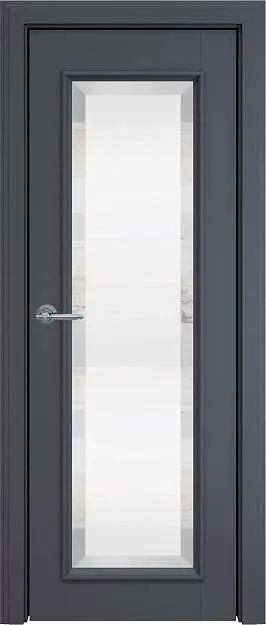 Межкомнатная дверь Domenica LUX, цвет - Графитово-серая эмаль (RAL 7024), Со стеклом (ДО)