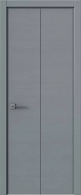 Межкомнатная дверь Tivoli А-2 Книжка, цвет - Серебристо-серая эмаль по шпону (RAL 7045), Без стекла (ДГ)