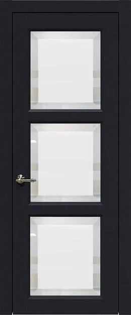 Межкомнатная дверь Milano, цвет - Черная эмаль (RAL 9004), Со стеклом (ДО)