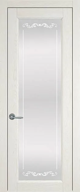 Межкомнатная дверь Domenica, цвет - Белый ясень (nano-flex), Со стеклом (ДО)