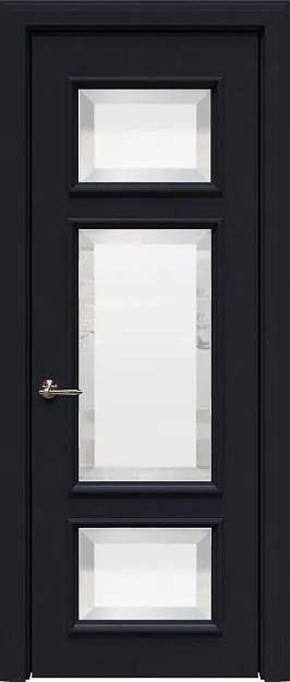 Межкомнатная дверь Siena LUX, цвет - Черная эмаль (RAL 9004), Со стеклом (ДО)