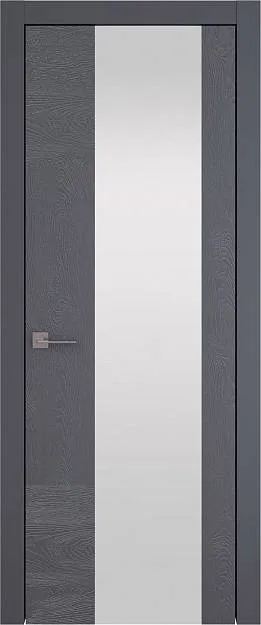 Межкомнатная дверь Tivoli Е-1, цвет - Графитово-серая эмаль по шпону (RAL 7024), Со стеклом (ДО)