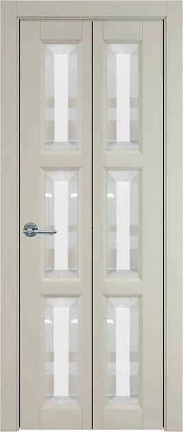 Межкомнатная дверь Porta Classic Milano, цвет - Серо-оливковая эмаль (RAL 7032), Со стеклом (ДО)
