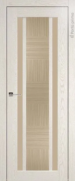Межкомнатная дверь Palazzo, цвет - Белый ясень (nano-flex), Со стеклом (ДО)