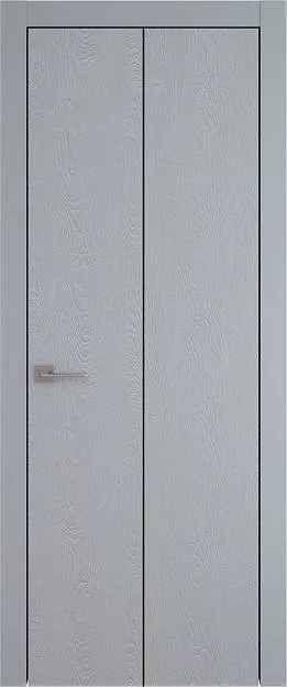 Межкомнатная дверь Tivoli А-1 Книжка, цвет - Серебристо-серая эмаль по шпону (RAL 7045), Без стекла (ДГ)