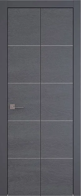 Межкомнатная дверь Tivoli Д-2 Книжка, цвет - Графитово-серая эмаль по шпону (RAL 7024), Без стекла (ДГ)