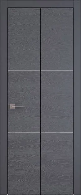 Межкомнатная дверь Tivoli В-2 Книжка, цвет - Графитово-серая эмаль по шпону (RAL 7024), Без стекла (ДГ)