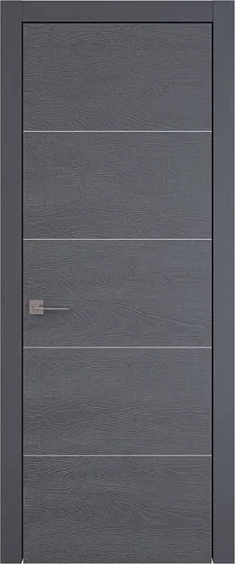 Межкомнатная дверь Tivoli Д-2, цвет - Графитово-серая эмаль по шпону (RAL 7024), Без стекла (ДГ)