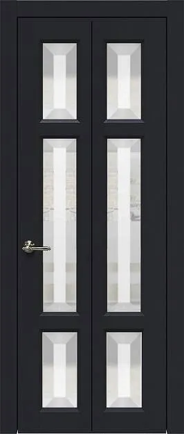 Межкомнатная дверь Porta Classic Siena, цвет - Черная эмаль (RAL 9004), Со стеклом (ДО)