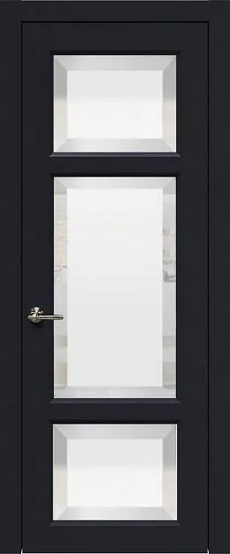 Межкомнатная дверь Siena, цвет - Черная эмаль (RAL 9004), Со стеклом (ДО)
