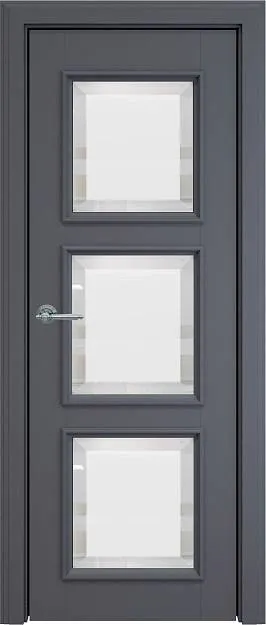 Межкомнатная дверь Milano LUX, цвет - Графитово-серая эмаль (RAL 7024), Со стеклом (ДО)