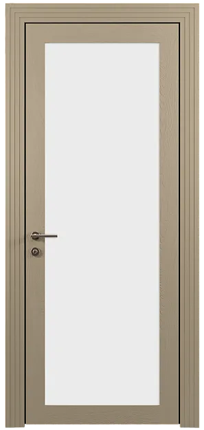 Межкомнатная дверь Tivoli З-1, цвет - Серое Льняное волокно эмаль по шпону (RAL 075-70-10), Со стеклом (ДО)
