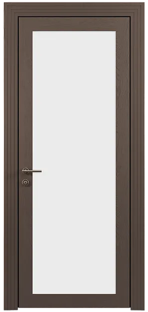 Межкомнатная дверь Tivoli З-1, цвет - Коричневый Тик эмаль по шпону (RAL 050-50-10), Со стеклом (ДО)