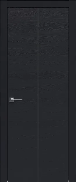Межкомнатная дверь Tivoli А-2 Книжка, цвет - Черная эмаль по шпону (RAL 9004), Без стекла (ДГ)