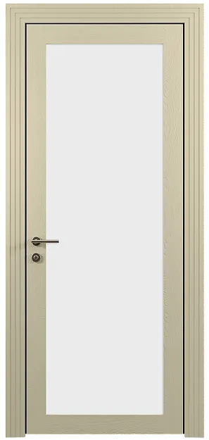 Межкомнатная дверь Tivoli З-1, цвет - Серо-оливковая эмаль по шпону (RAL 7032), Со стеклом (ДО)