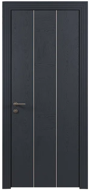 Межкомнатная дверь Tivoli Б-1, цвет - Графитово-серая эмаль по шпону (RAL 7024), Без стекла (ДГ)