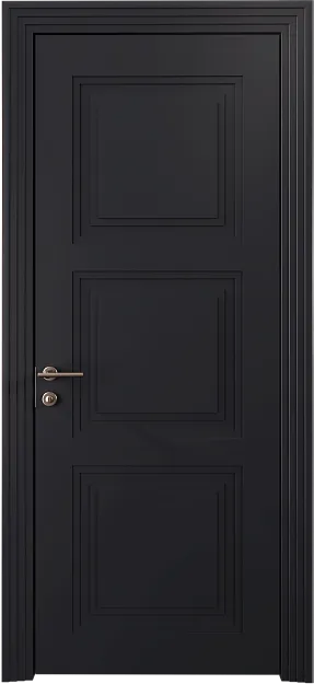 Межкомнатная дверь Millano Neo Classic Scalino, цвет - Черная эмаль (RAL 9004), Без стекла (ДГ)