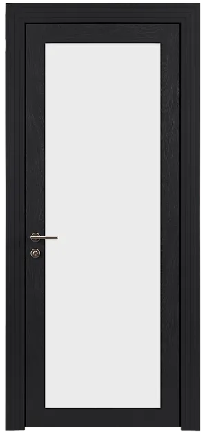 Межкомнатная дверь Tivoli З-1, цвет - Черная эмаль по шпону (RAL 9004), Со стеклом (ДО)