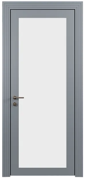 Межкомнатная дверь Tivoli З-1, цвет - Серебристо-серая эмаль (RAL 7045), Со стеклом (ДО)