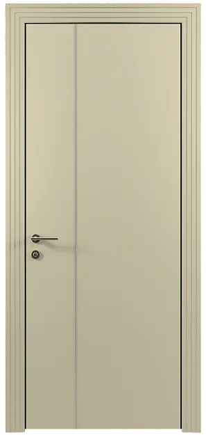 Межкомнатная дверь Tivoli В-1, цвет - Серо-оливковая эмаль (RAL 7032), Без стекла (ДГ)