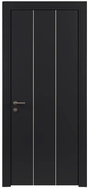 Межкомнатная дверь Tivoli Б-1, цвет - Черная эмаль (RAL 9004), Без стекла (ДГ)