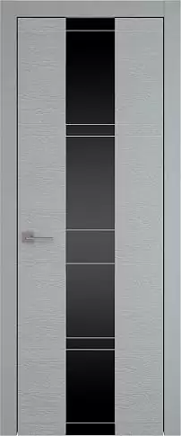 Дверь Tivoli Ж-2 Серебристо-серая эмаль по шпону (RAL 7045) со стеклом