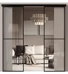 Дверь МКП-1 Черная эмаль (RAL 9004) со стеклом