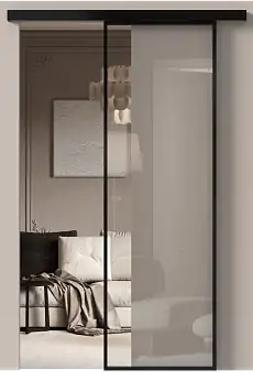 Дверь МКП-0 Черная эмаль (RAL 9004) со стеклом