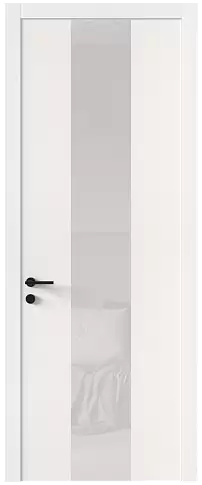 Дверь Tivoli Ж-1 Белоснежная мягкая шагрень со стеклом