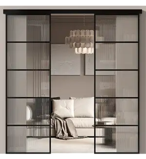 Межкомнатная дверь МКП-4, Со стеклом (ДО), цвет - Черная эмаль (RAL 9004)