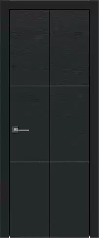 Дверь Tivoli В-2 Книжка Черная эмаль по шпону (RAL 9004) без стекла