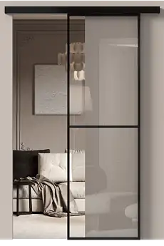 Дверь МКП-1 Черная эмаль (RAL 9004) со стеклом