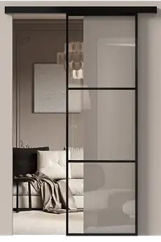 Дверь МКП-2 Черная эмаль (RAL 9004) со стеклом