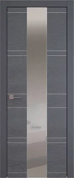 Межкомнатная дверь Tivoli / Тиволи Ж-2, Со стеклом (ДО), цвет - Графитово-серая эмаль по шпону (RAL 7024)