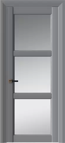Дверь Milano Neo Classic Decoro Серебристо-серая эмаль (RAL 7045) со стеклом