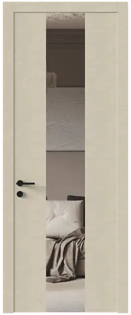 Межкомнатная дверь Tivoli Ж-5, Со стеклом (ДО), цвет - Версилк крем