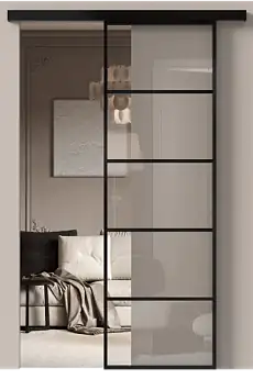 Дверь МКП-4 Черная эмаль (RAL 9004) со стеклом