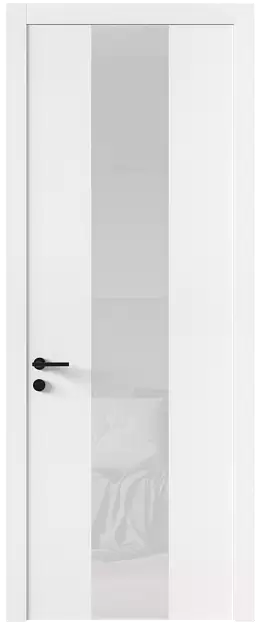 Межкомнатная дверь Tivoli Ж-1, Со стеклом (ДО), цвет - Белоснежная мягкая шагрень