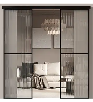 Межкомнатная дверь МКП-1, Со стеклом (ДО), цвет - Черная эмаль (RAL 9004)