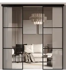 Дверь МКП-2 Черная эмаль (RAL 9004) со стеклом